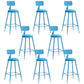 Industrial Iron Bar Stool Bar Height Armless Stool with Cushion Blue 8 Piece Set Counter Stool(26"H) Clearhalo 'Bar Furniture' 'Bar Stools' 'bar_stools' 'furn' 'furn_bar_stools' 'Furniture' 'Kitchen & Dining Furniture' 7030851