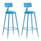 Industrial Iron Bar Stool Bar Height Armless Stool with Cushion Blue 2 Piece Set Bar Stool(30"H) Clearhalo 'Bar Furniture' 'Bar Stools' 'bar_stools' 'furn' 'furn_bar_stools' 'Furniture' 'Kitchen & Dining Furniture' 7030853