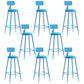 Industrial Iron Bar Stool Bar Height Armless Stool with Cushion Blue 8 Piece Set Bar Stool(30"H) Clearhalo 'Bar Furniture' 'Bar Stools' 'bar_stools' 'furn' 'furn_bar_stools' 'Furniture' 'Kitchen & Dining Furniture' 7030856