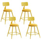 Industrial Iron Bar Stool Bar Height Armless Stool with Cushion Yellow 4 Piece Set Short Stool(18"H) Clearhalo 'Bar Furniture' 'Bar Stools' 'bar_stools' 'furn' 'furn_bar_stools' 'Furniture' 'Kitchen & Dining Furniture' 7030859