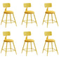 Industrial Iron Bar Stool Bar Height Armless Stool with Cushion Yellow 6 Piece Set Short Stool(18"H) Clearhalo 'Bar Furniture' 'Bar Stools' 'bar_stools' 'furn' 'furn_bar_stools' 'Furniture' 'Kitchen & Dining Furniture' 7030860