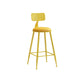 Industrial Iron Bar Stool Bar Height Armless Stool with Cushion Yellow 1 Piece Counter Stool(26"H) Clearhalo 'Bar Furniture' 'Bar Stools' 'bar_stools' 'furn' 'furn_bar_stools' 'Furniture' 'Kitchen & Dining Furniture' 7030862