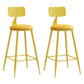 Industrial Iron Bar Stool Bar Height Armless Stool with Cushion Yellow 2 Piece Set Counter Stool(26"H) Clearhalo 'Bar Furniture' 'Bar Stools' 'bar_stools' 'furn' 'furn_bar_stools' 'Furniture' 'Kitchen & Dining Furniture' 7030863