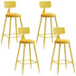 Industrial Iron Bar Stool Bar Height Armless Stool with Cushion Yellow 4 Piece Set Counter Stool(26"H) Clearhalo 'Bar Furniture' 'Bar Stools' 'bar_stools' 'furn' 'furn_bar_stools' 'Furniture' 'Kitchen & Dining Furniture' 7030864