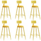 Industrial Iron Bar Stool Bar Height Armless Stool with Cushion Yellow 6 Piece Set Counter Stool(26"H) Clearhalo 'Bar Furniture' 'Bar Stools' 'bar_stools' 'furn' 'furn_bar_stools' 'Furniture' 'Kitchen & Dining Furniture' 7030865