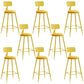 Industrial Iron Bar Stool Bar Height Armless Stool with Cushion Yellow 8 Piece Set Counter Stool(26"H) Clearhalo 'Bar Furniture' 'Bar Stools' 'bar_stools' 'furn' 'furn_bar_stools' 'Furniture' 'Kitchen & Dining Furniture' 7030866