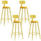 Industrial Iron Bar Stool Bar Height Armless Stool with Cushion Yellow 4 Piece Set Bar Stool(30"H) Clearhalo 'Bar Furniture' 'Bar Stools' 'bar_stools' 'furn' 'furn_bar_stools' 'Furniture' 'Kitchen & Dining Furniture' 7030869