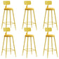 Industrial Iron Bar Stool Bar Height Armless Stool with Cushion Yellow 6 Piece Set Bar Stool(30"H) Clearhalo 'Bar Furniture' 'Bar Stools' 'bar_stools' 'furn' 'furn_bar_stools' 'Furniture' 'Kitchen & Dining Furniture' 7030870