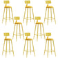Industrial Iron Bar Stool Bar Height Armless Stool with Cushion Yellow 8 Piece Set Bar Stool(30"H) Clearhalo 'Bar Furniture' 'Bar Stools' 'bar_stools' 'furn' 'furn_bar_stools' 'Furniture' 'Kitchen & Dining Furniture' 7030871