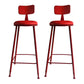 Industrial Iron Bar Stool Bar Height Armless Stool with Cushion Red 2 Piece Set Bar Stool(30"H) Clearhalo 'Bar Furniture' 'Bar Stools' 'bar_stools' 'furn' 'furn_bar_stools' 'Furniture' 'Kitchen & Dining Furniture' 7030873