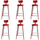 Industrial Iron Bar Stool Bar Height Armless Stool with Cushion Red 6 Piece Set Bar Stool(30"H) Clearhalo 'Bar Furniture' 'Bar Stools' 'bar_stools' 'furn' 'furn_bar_stools' 'Furniture' 'Kitchen & Dining Furniture' 7030875