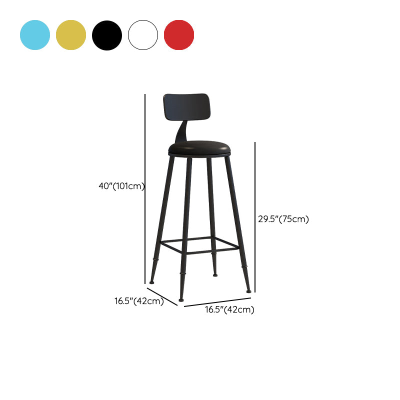 Industrial Iron Bar Stool Bar Height Armless Stool with Cushion Clearhalo 'Bar Furniture' 'Bar Stools' 'bar_stools' 'furn' 'furn_bar_stools' 'Furniture' 'Kitchen & Dining Furniture' 7030877