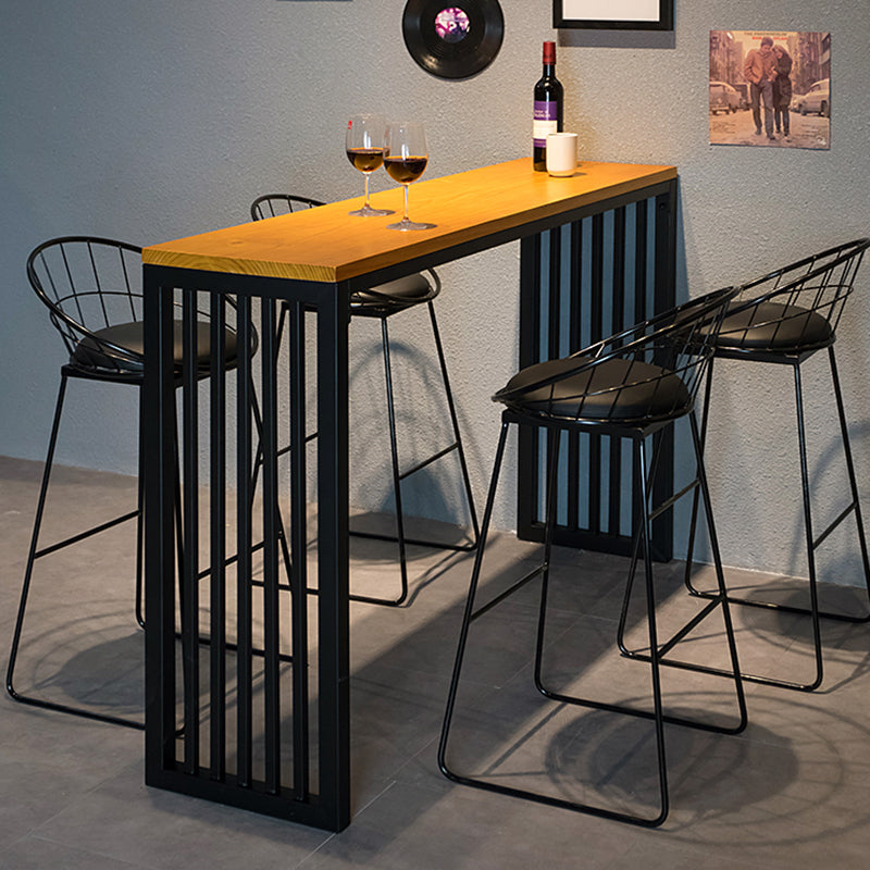 Black Metal Bar Stool Industrial Bar Height Armless Stool with Cushion Clearhalo 'Bar Furniture' 'Bar Stools' 'bar_stools' 'furn' 'furn_bar_stools' 'Furniture' 'Kitchen & Dining Furniture' 7030883