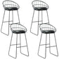 Black Metal Bar Stool Industrial Bar Height Armless Stool with Cushion Black 4 Piece Set Clearhalo 'Bar Furniture' 'Bar Stools' 'bar_stools' 'furn' 'furn_bar_stools' 'Furniture' 'Kitchen & Dining Furniture' 7030884