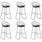 Black Metal Bar Stool Industrial Bar Height Armless Stool with Cushion Black 6 Piece Set Clearhalo 'Bar Furniture' 'Bar Stools' 'bar_stools' 'furn' 'furn_bar_stools' 'Furniture' 'Kitchen & Dining Furniture' 7030886