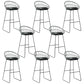 Black Metal Bar Stool Industrial Bar Height Armless Stool with Cushion Black 8 Piece Set Clearhalo 'Bar Furniture' 'Bar Stools' 'bar_stools' 'furn' 'furn_bar_stools' 'Furniture' 'Kitchen & Dining Furniture' 7030888
