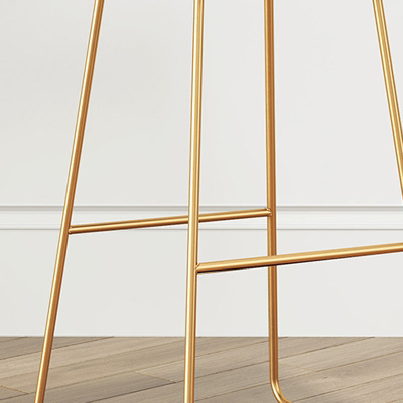 Taburete de barra de cuero falso taburete sin altura de altura con base de oro