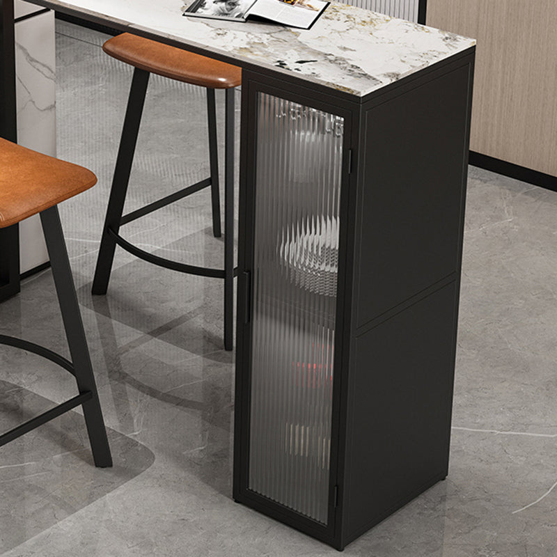 Sgabelli da bar in metallo glam in finta pelle con sgabelli con gambe nere