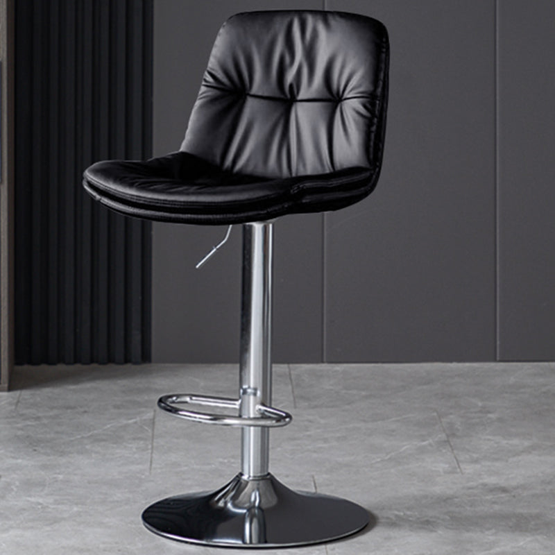 Taburetes de barra de cuero sintética Tortón de barra de altura ajustable giratoria con reposapiés