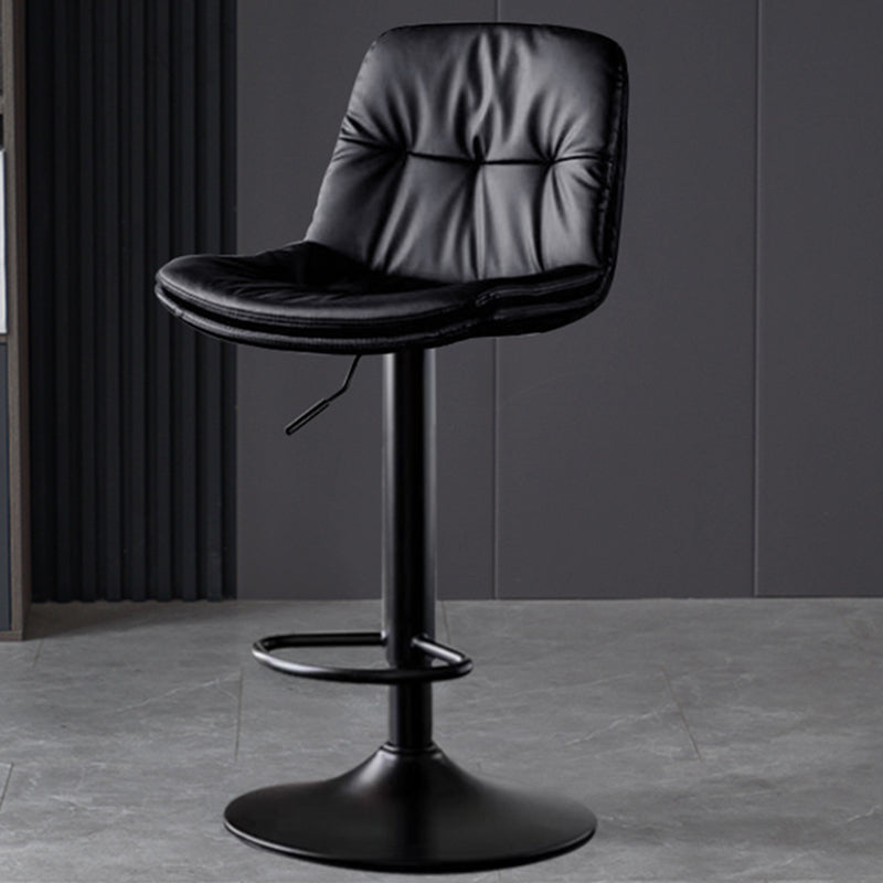 Taburetes de barra de cuero sintética Tortón de barra de altura ajustable giratoria con reposapiés