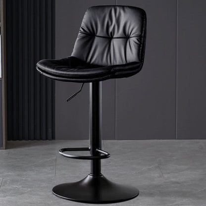 Taburetes de barra de cuero sintética Tortón de barra de altura ajustable giratoria con reposapiés