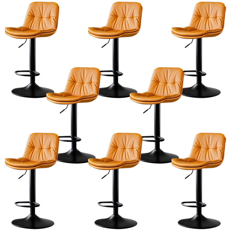 Taburetes de barra de cuero sintética Tortón de barra de altura ajustable giratoria con reposapiés