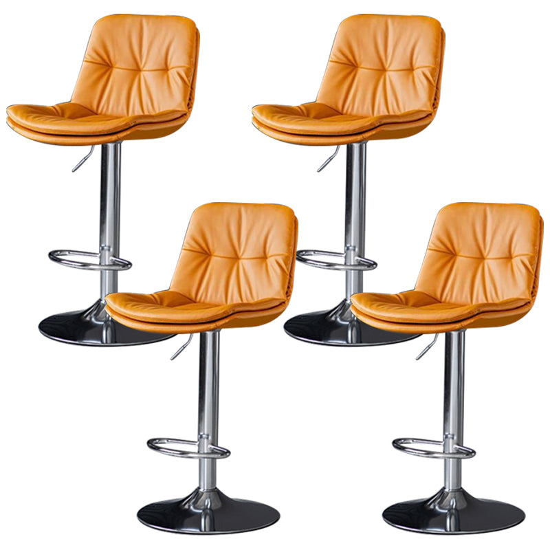 Taburetes de barra de cuero sintética Tortón de barra de altura ajustable giratoria con reposapiés
