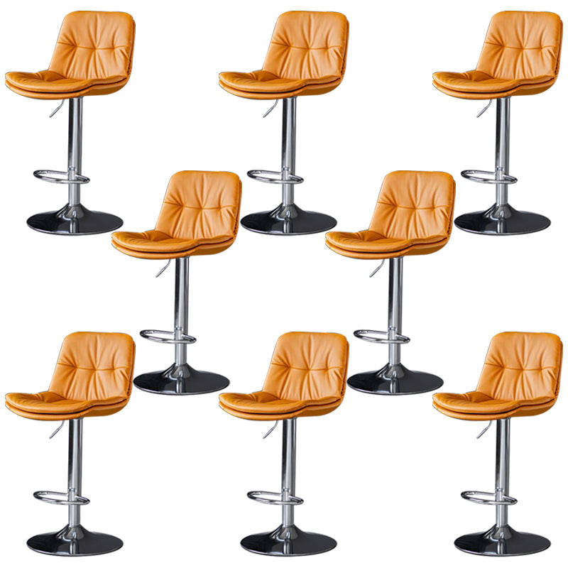 Taburetes de barra de cuero sintética Tortón de barra de altura ajustable giratoria con reposapiés