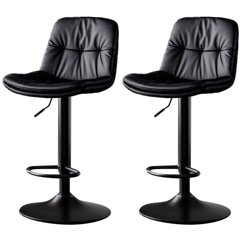 Taburetes de barra de cuero sintética Tortón de barra de altura ajustable giratoria con reposapiés