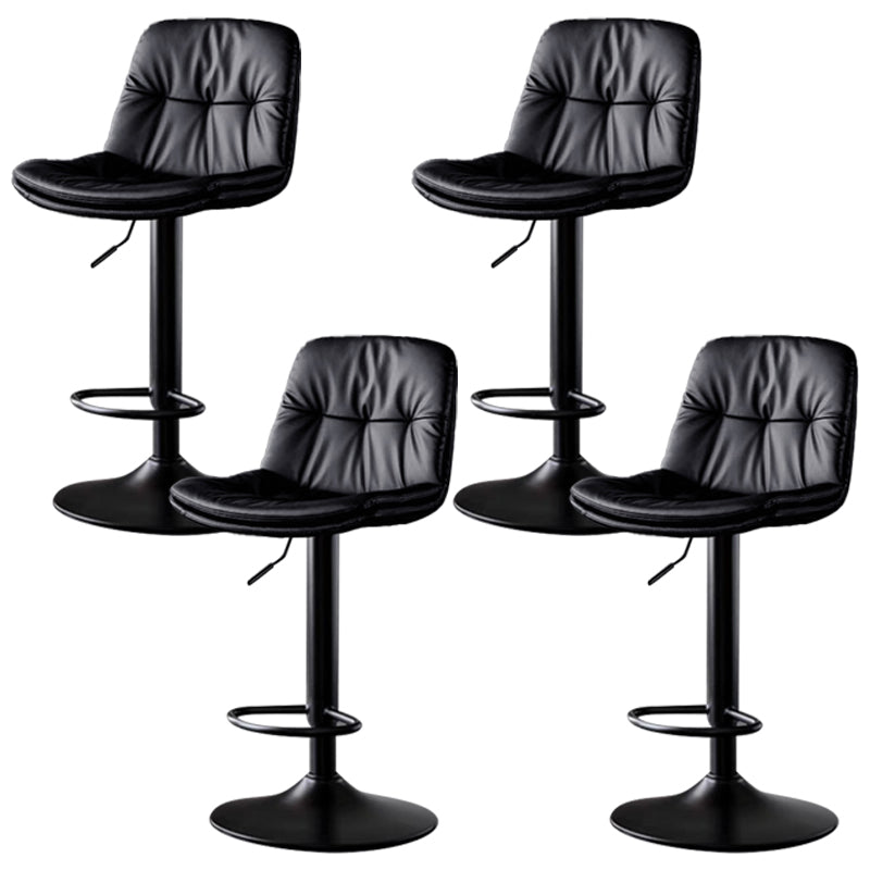 Taburetes de barra de cuero sintética Tortón de barra de altura ajustable giratoria con reposapiés