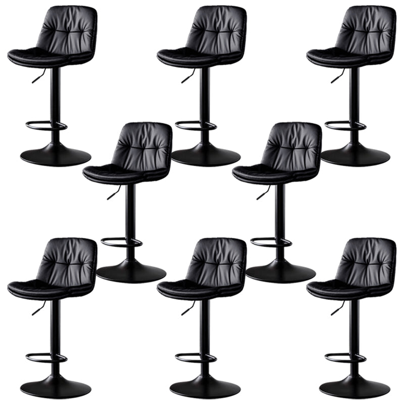 Taburetes de barra de cuero sintética Tortón de barra de altura ajustable giratoria con reposapiés