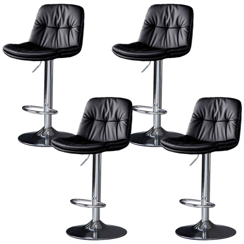 Taburetes de barra de cuero sintética Tortón de barra de altura ajustable giratoria con reposapiés