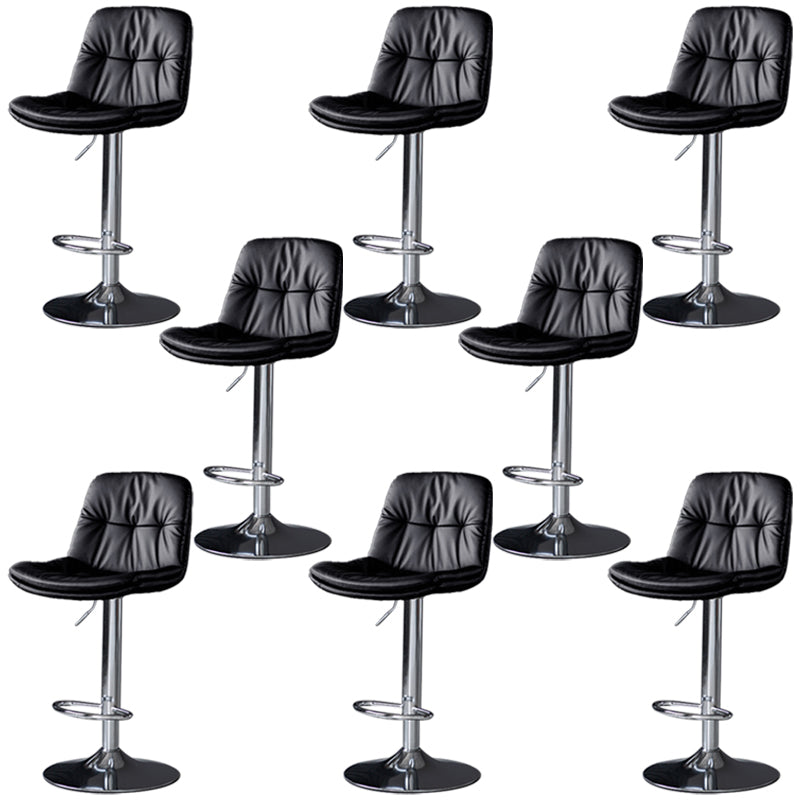 Taburetes de barra de cuero sintética Tortón de barra de altura ajustable giratoria con reposapiés