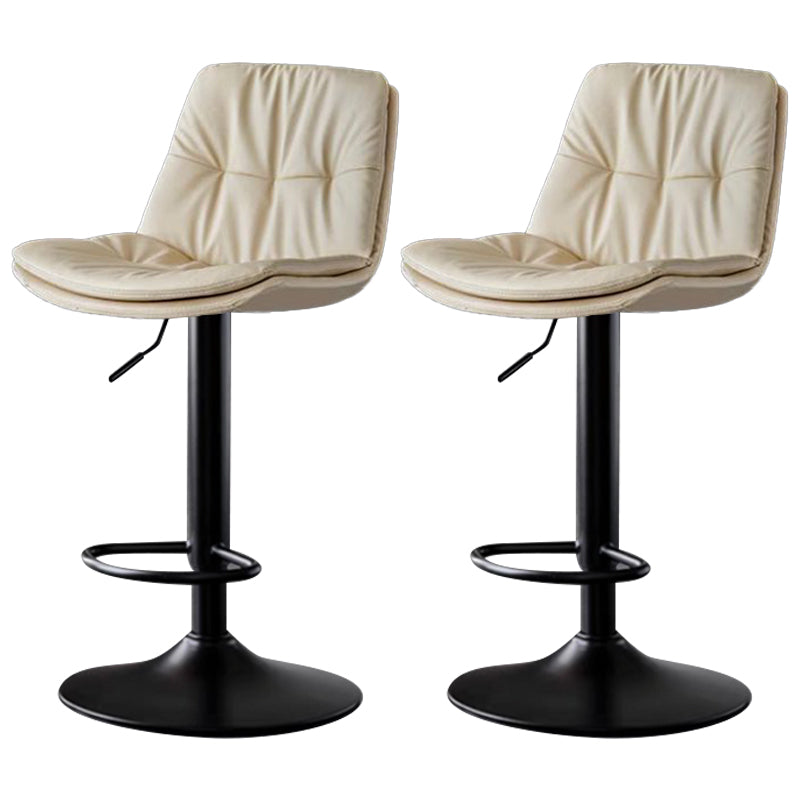 Taburetes de barra de cuero sintética Tortón de barra de altura ajustable giratoria con reposapiés