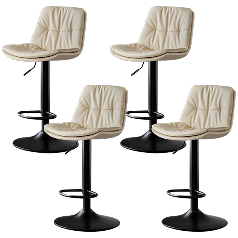 Taburetes de barra de cuero sintética Tortón de barra de altura ajustable giratoria con reposapiés