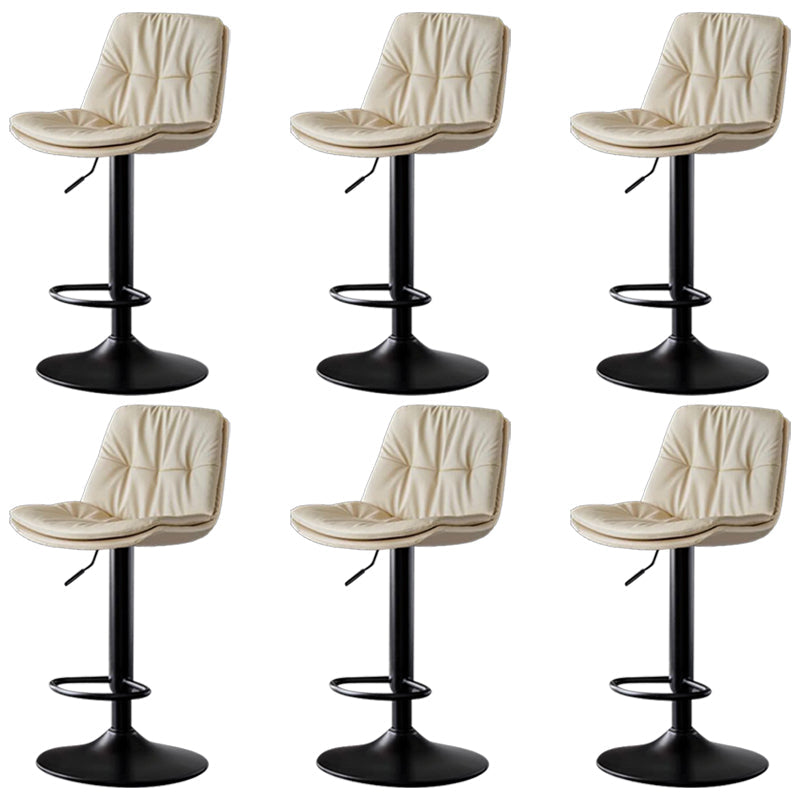 Taburetes de barra de cuero sintética Tortón de barra de altura ajustable giratoria con reposapiés