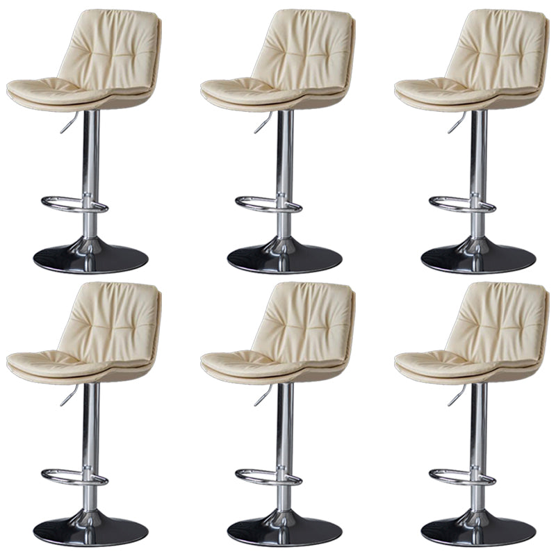 Taburetes de barra de cuero sintética Tortón de barra de altura ajustable giratoria con reposapiés