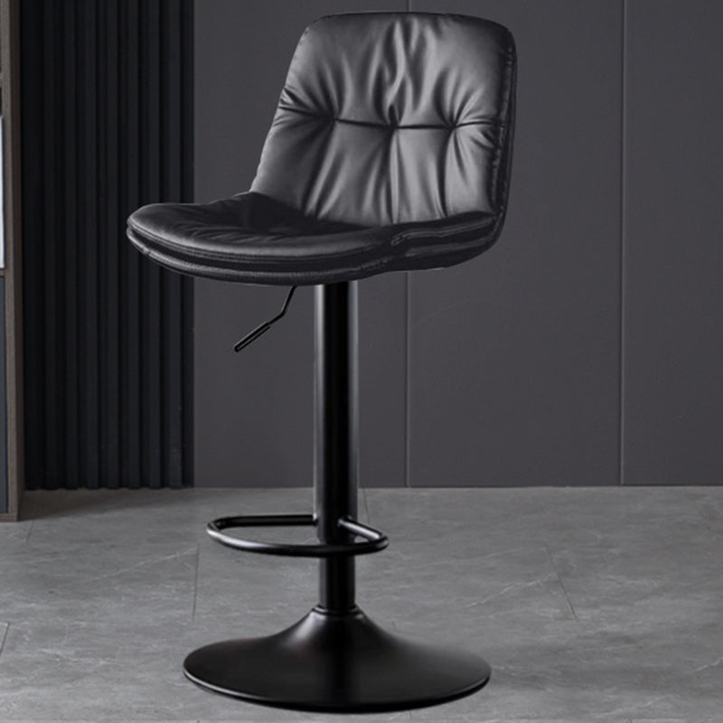 Taburetes de barra de cuero sintética Tortón de barra de altura ajustable giratoria con reposapiés
