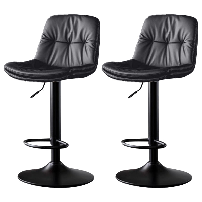 Taburetes de barra de cuero sintética Tortón de barra de altura ajustable giratoria con reposapiés