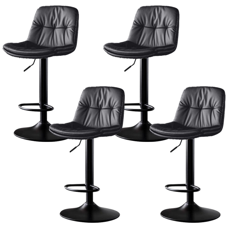 Taburetes de barra de cuero sintética Tortón de barra de altura ajustable giratoria con reposapiés