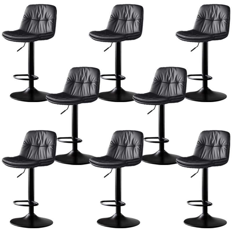 Taburetes de barra de cuero sintética Tortón de barra de altura ajustable giratoria con reposapiés