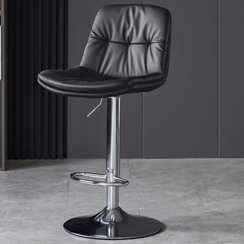Taburetes de barra de cuero sintética Tortón de barra de altura ajustable giratoria con reposapiés