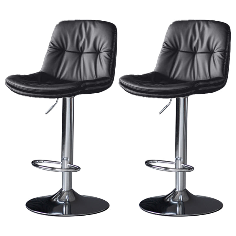 Taburetes de barra de cuero sintética Tortón de barra de altura ajustable giratoria con reposapiés