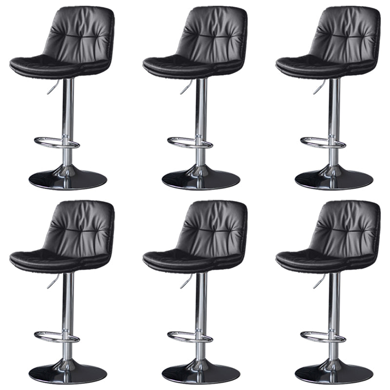 Taburetes de barra de cuero sintética Tortón de barra de altura ajustable giratoria con reposapiés