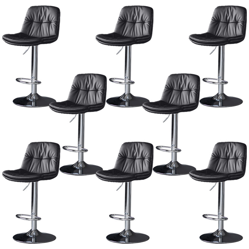 Taburetes de barra de cuero sintética Tortón de barra de altura ajustable giratoria con reposapiés