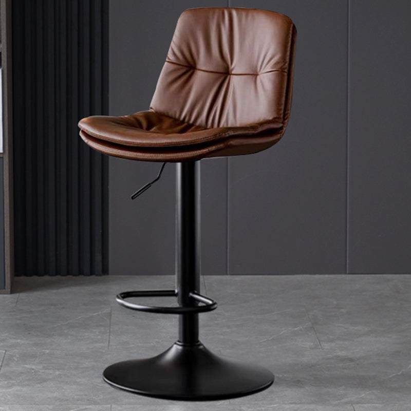 Taburetes de barra de cuero sintética Tortón de barra de altura ajustable giratoria con reposapiés