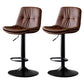 Taburetes de barra de cuero sintética Tortón de barra de altura ajustable giratoria con reposapiés