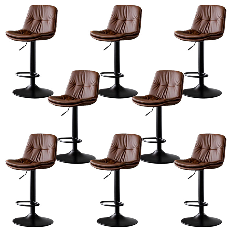 Taburetes de barra de cuero sintética Tortón de barra de altura ajustable giratoria con reposapiés