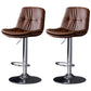 Taburetes de barra de cuero sintética Tortón de barra de altura ajustable giratoria con reposapiés