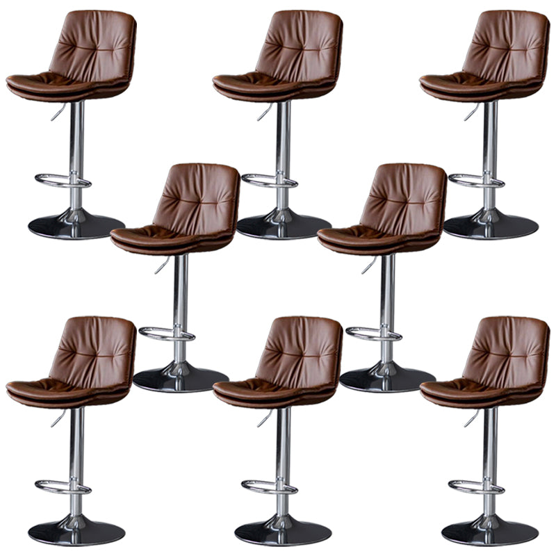 Taburetes de barra de cuero sintética Tortón de barra de altura ajustable giratoria con reposapiés